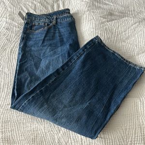 Old Navy Women's Dark Blue Wide Leg Jeans